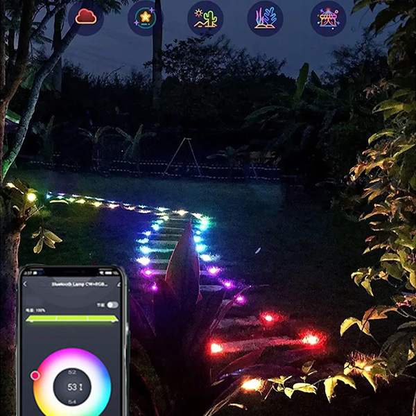 Έξυπνα Αδιάβροχα Διακοσμητικά RGB LED Καρφωτά Φωτιστικά με App Εφαρμογή Κινητού, Αντίδραση σε Μουσική/ Μικρόφωνο, Ρυθμίσεις Χρώματος & Φωτεινότητας 15τμχ